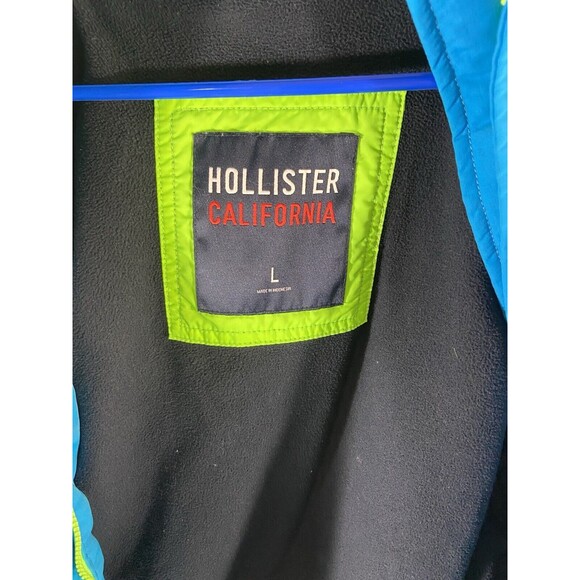 Hollister California Winter Jacket Teal Neon Green Women’s Large - Picture 14 of 16